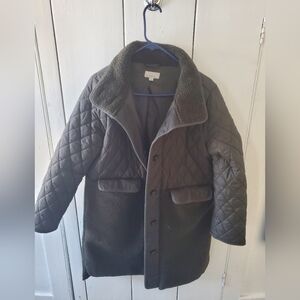 LOFT Black Quilted Coat